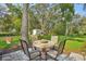 Landscaped backyard with patio seating, perfect for outdoor entertaining at 1214 Loch Rannoch Ct, Leesburg, FL 34788