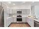 Bright kitchen featuring stainless appliances, modern backsplash, and ample cabinet space at 1225 Eunice St, The Villages, FL 34762