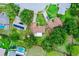 Aerial view of the property, highlighting the home's location, lot size, and surrounding neighborhood at 15916 Indian Wells Ct, Clermont, FL 34711