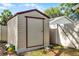 Durable storage shed offers convenient outdoor storage solutions for tools and equipment at 15916 Indian Wells Ct, Clermont, FL 34711