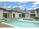Relaxing backyard pool area features meticulous landscaping and a tranquil lounge space, perfect for unwinding at 16320 Pendio Dr, Bella Collina, FL 34756
