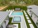 Outdoor pool area with a hot tub, outdoor cinema, lounge chairs, and meticulous landscaping for luxurious outdoor living at 16320 Pendio Dr, Bella Collina, FL 34756