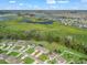Aerial view showing a home's location near a lake and backing up to natural landscapes and wooded areas at 1824 Forest Glen Dr, Fruitland Park, FL 34731