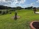 Well-maintained backyard with lush lawn, mature plants and brick accents at 20936 Royal St Georges Ln, Leesburg, FL 34748
