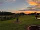 Lovely landscaped backyard with water feature, green grass and beautiful sunset view at 20936 Royal St Georges Ln, Leesburg, FL 34748