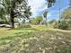 Large backyard with a wood fence and mature trees, offering a private outdoor space at 2237 Washington Rd, Mount Dora, FL 32757
