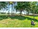 Lush green backyard with mature trees, offering privacy and serenity at 27121 White Plains Way, Leesburg, FL 34748