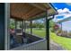 Relaxing screened porch overlooking a spacious lawn with lush greenery at 4634 Bigler Ln, Mount Dora, FL 32757