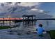 Beautiful sunset view with a dock and a waterfront at 4634 Bigler Ln, Mount Dora, FL 32757