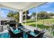 Relaxing screened lanai with a grill and green lawn, perfect for outdoor entertaining at 5562 Charleston Avenue, Tavares, FL 32778