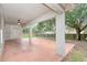 Covered patio with ceiling fan and a view of the backyard at 832 Willow Run St, Minneola, FL 34715