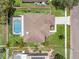 Aerial view of a beautiful single-Gathering home with a private pool and backyard at 1109 Needlewood Loop, Oviedo, FL 32765