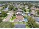 View of homes featuring backyard pools in a leafy suburban neighborhood at 1109 Needlewood Loop, Oviedo, FL 32765