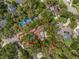 Aerial view of property outline, surrounded by lush trees at 161 Cindy Ct, Lake Mary, FL 32746