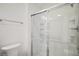 Clean bathroom with a glass-enclosed shower and a single sink at 1964 Rhett Rd, The Villages, FL 32163