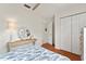 Comfortable bedroom with closet, modern fixtures, and bright natural light at 219 Carrera Dr, The Villages, FL 32159