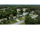 Aerial view of a residential area featuring lush trees, houses, and neighborhood streets at 2202 Butler St, Leesburg, FL 34748