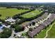 Community aerial view showcasing green spaces, and the home's location at 26917 White Plains Way, Leesburg, FL 34748