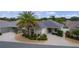 Attractive single-Gathering home featuring a manicured front yard, palm tree, and a spacious driveway at 2987 Kramer Ct, The Villages, FL 32163