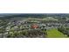 Aerial view of community showcasing neighborhood, nearby lake, and abundant greenery at 5144 Rishley Run Way, Mount Dora, FL 32757