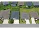 Community aerial view showcasing houses with well-maintained lawns and driveways at 6301 Danielson Loop, The Villages, FL 32163