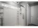 Modern bathroom featuring a glass-enclosed shower with sleek fixtures and bright, clean lines at 6342 Whittle Ct, The Villages, FL 32163
