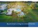 Aerial view of resort style living with pool, gazebo and tropical landscaping creating a relaxing oasis at 1180 Mesa Verde Ct, Clermont, FL 34711