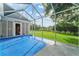 Beautiful screened patio with concrete floor, perfect for enjoying the outdoors, with views of the fenced-in yard at 2557 Privada Dr, The Villages, FL 32162