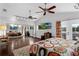 Spacious main bedroom with water views, mirrored closet, and vaulted ceilings at 2610 Florence Dr, Kissimmee, FL 34744