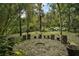 Secluded outdoor fire pit area surrounded by mature trees and seating at 27113 Robertson Rd, Yalaha, FL 34797