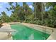 Backyard pool surrounded by lush, mature landscaping adding privacy at 27113 Robertson Rd, Yalaha, FL 34797