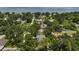 Aerial view showcasing a neighborhood with mature trees, homes and lake access at 27212 Orange Ave, Yalaha, FL 34797