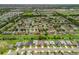 Aerial view showcases a neighborhood with neatly arranged homes, green lawns, and mature trees at 5019 Ne 125Th Loop, Oxford, FL 34484
