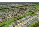 Aerial view of homes showing manicured lawns and well-maintained landscaping in a suburban neighborhood at 5019 Ne 125Th Loop, Oxford, FL 34484