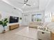 Bright living space featuring a large sectional sofa, contemporary decor, and lots of natural light at 5019 Ne 125Th Loop, Oxford, FL 34484