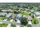 An aerial view of a well-maintained neighborhood with lush green lawns and mature trees surrounding each single-Gathering home at 5964 Brittania Blvd, Tavares, FL 32778