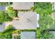 An aerial view of a well maintained house with landscaping and a neutral colored roof surrounded by lush greenery at 645 Highlands Hammock Dr, Kissimmee, FL 34759