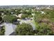 An aerial view of a neighborhood with lush tree coverage at 101 Flame Vine Way, Groveland, FL 34736