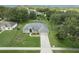 Aerial view of the home highlighting the lush landscaping, and a screened-in pool at 1132 Hill Mount Dr, Minneola, FL 34715
