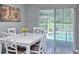 Comfortable dining area offering pool view, with stylish table and chairs, adjacent to the open kitchen at 1132 Hill Mount Dr, Minneola, FL 34715