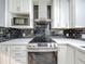 Elegant kitchen featuring stainless steel appliances, sleek countertops, and stylish backsplash, perfect for creating culinary masterpieces at 1156 Capella Dr, Tavares, FL 32778