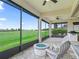 Screened patio offers views of golf course, with fire pit, seating, and outdoor kitchen at 12198 Se 176Th Loop, Summerfield, FL 34491