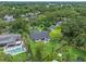Overhead view of house with green pin, big yard, and proximity to other homes in the neighborhood at 1237 Mercedes Pl, Orlando, FL 32804