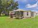 Rear exterior view of the home, featuring a screened porch and well-maintained yard at 32701 Timberwood, Leesburg, FL 34748