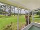 View from the screened porch, showing the expansive lawn and neighborhood at 32701 Timberwood, Leesburg, FL 34748