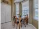 Cozy dining area with natural light, wooden table, and view of the backyard at 359 Blue Branch St, Eustis, FL 32736