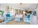 Inviting sitting area featuring stylish blue wicker furniture and coastal-themed decor for relaxing at 5746 Botner Dr, The Villages, FL 32163