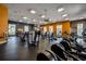 Well-equipped gym with modern exercise machines and natural light, perfect for a full body workout at 109 Falling Acorn Ave, Groveland, FL 34736