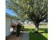 Landscaped front yard of home with lush green grass and a large shade tree at 1105 Hazelnut Dr, Leesburg, FL 34748