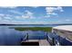 Waterfront view from a private dock, showcasing the tranquil lake and distant shoreline at 11401 Cypress Dr, Clermont, FL 34711